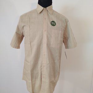 FIELD GEAR ORGANIC COTTON MEN SHORT SLEEVE CASUAL DRESS SHIRT - SIZE MEDIUM